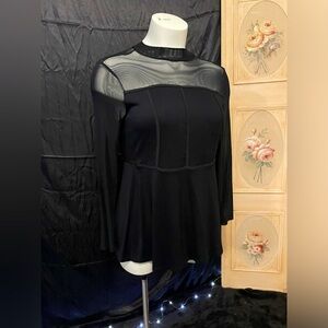 Torrid Mesh Top Peplum Dress Shirt